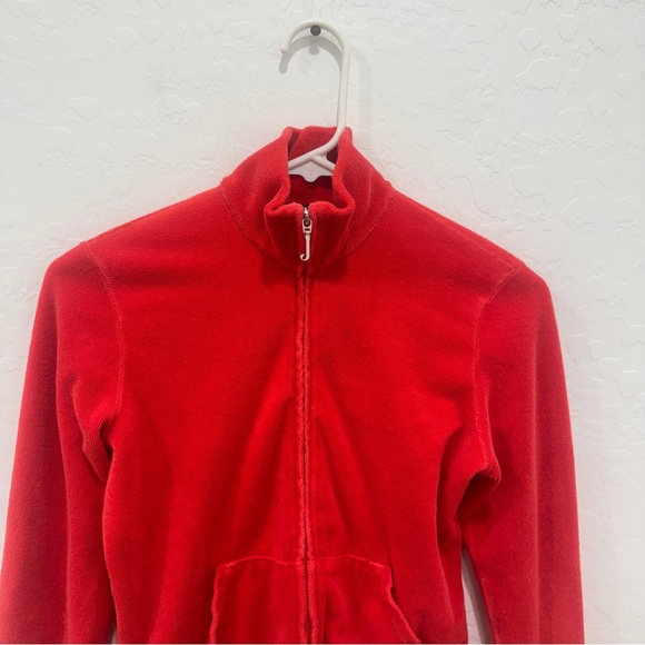 Vintage Juicy Couture Terry Cloth Jacket Womens Medium Pink-Red Y2K Tracksuit - Picture 2 of 11